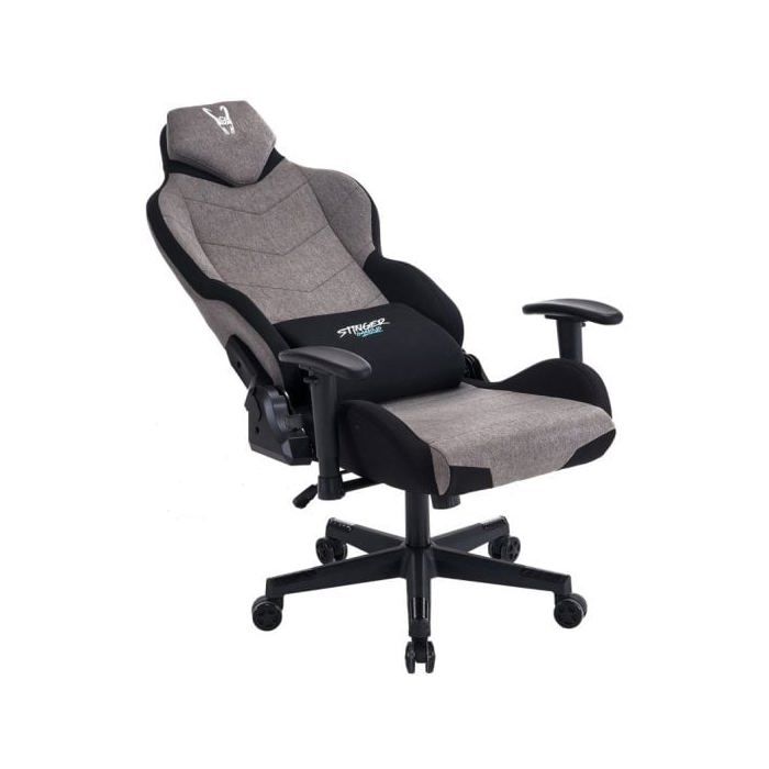 Woxter Stinger StationTitan Dark Chaise de gaming de bureau (gamer, axe acier, levage au gaz, tissu anti-taches, ergonomique,