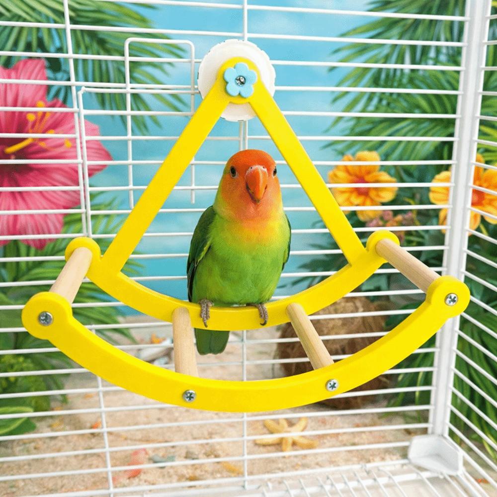 Rotating Parrot Swing Toy Bite Resistant Rocking Perch Stand Bird Cage Stand Entertainment
