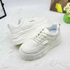 2025 Spring New Thick-soled Heightening Little White Shoes Women's Popular Versatile Lace-up Single Shoes Muffin Casual Sports Shoes