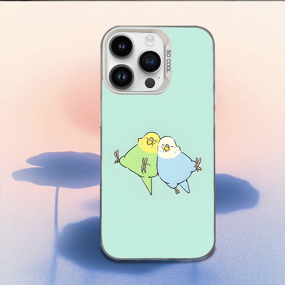 Parrot Birds Cockatiel Phone Case For iPhone 17,16,15,14,13,12,11,Mini,Pro,E,MAX White Candy Matte Shockproof Cover