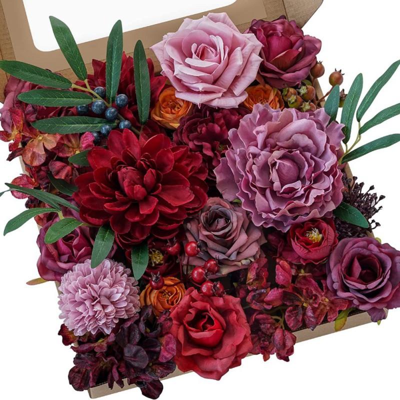 Искусственный цветок Подарочная коробка Искусственный цветочный букет Свадебный декоративный букет своими руками
