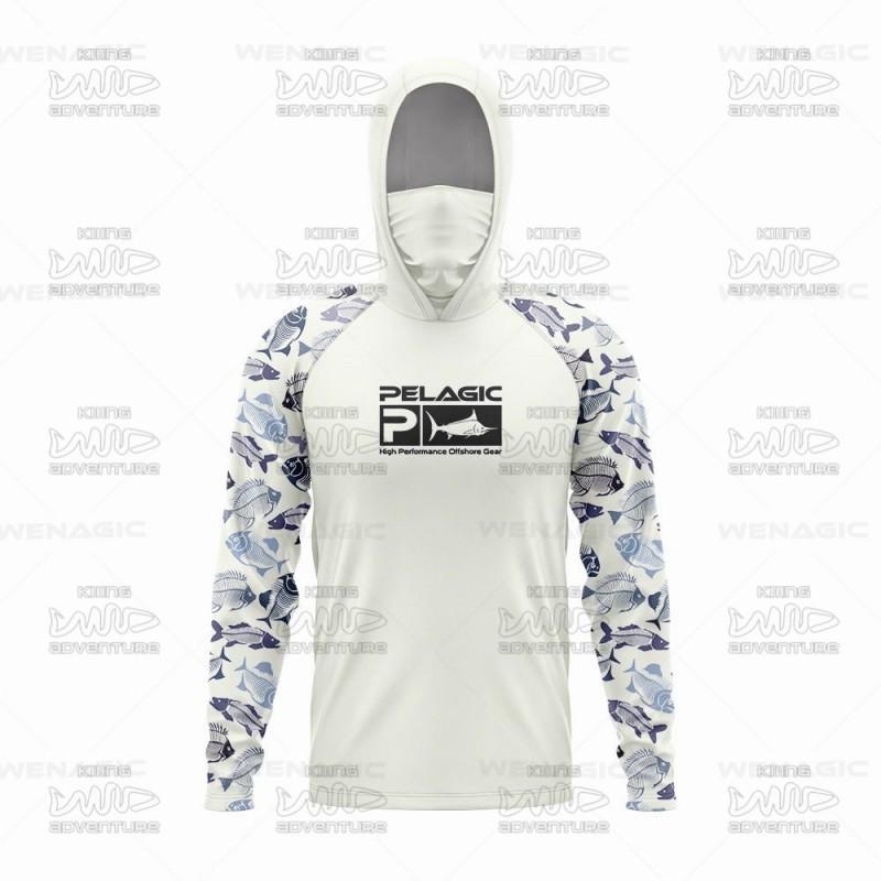 Mens Quick-Dry UV Protection Fishing Long Sleeve Hooded Shirt Lightweight Breathable Ice Silk Summer Outdoor Sports Cycling