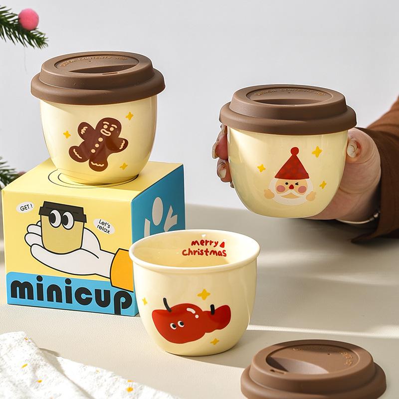 Рождественская керамическая чашка-рука, зимняя чашка-грелка для рук, термос, чашка для воды малой емкости, кофейная чашка для повседневного использования, чашка с силиконовой крышкой