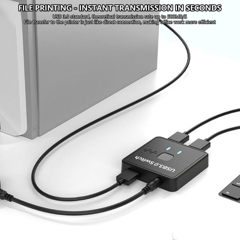 USB3.0 Switcher 2 Computer Sharing Keyboard and Mouse Printer Scanner Webcam 2 in 1 Out/1 in 2 Out USB Switcher Splitter