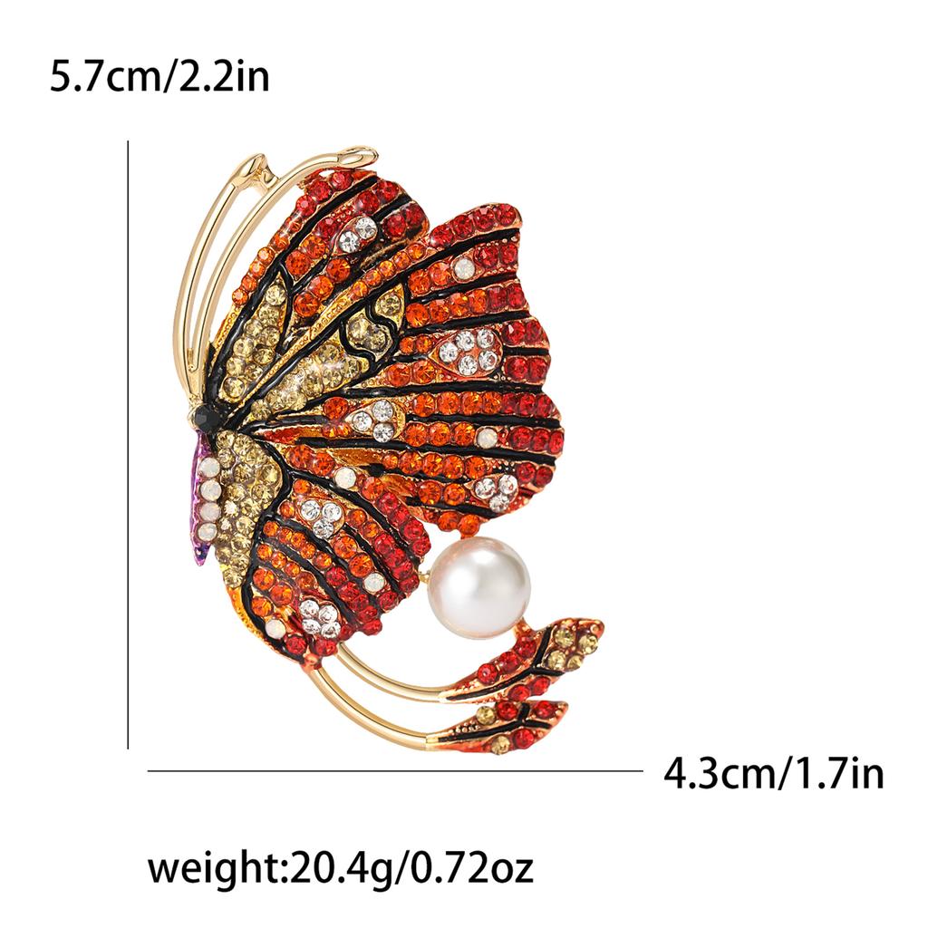 Enamel Butterfly Brooches for Women Unisex Rhinestone Insect Pins Banquet Party Backpack Gifts Jewelry Accessories