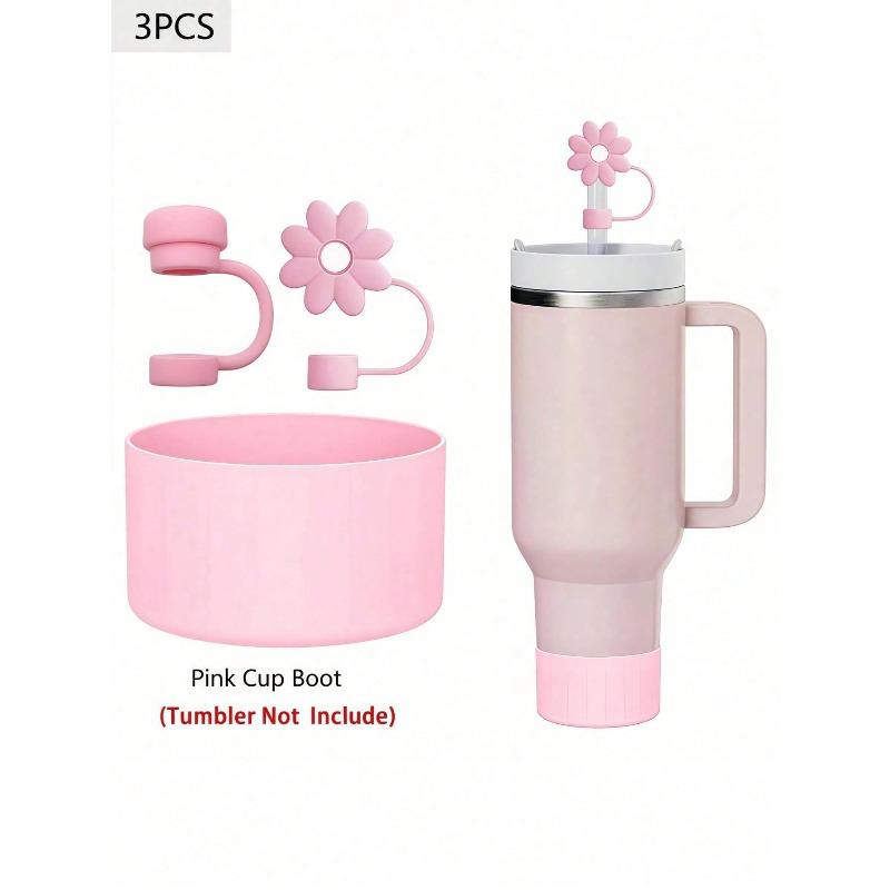 Silicone Mushroom Head Straw Cap Chrysanthemum Three-piece Set Flower 10mm Straw Dust Cover Cup Sleeve