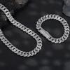 Fashion Hip Hop Rap Jewelry Box Clasp Cuban Link Bracelet 12mm Bling CZ Iced Out Baguette Cuban Link Chain Bracelet