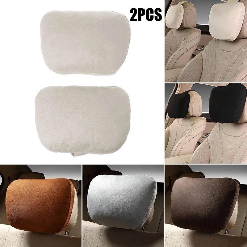 1Pair Car Headrest Maybach Design S Class Ultra Soft Pillow For Mercedes Benz Head Back Cushion Adjustable Car Neck Rest