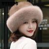 Women Fluffy Knitted Winter Warm Rex Rabbit Soft Fur Hats Casual Autumn Ladies Caps