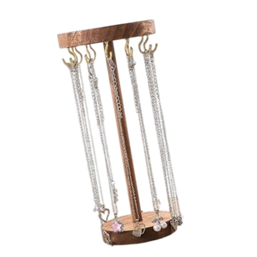 Держатель для украшений Подставка для ожерелий Подставка для брелоков Текстура дерева для демонстрации ожерелий, серег и браслетов в магазинах