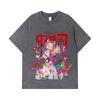 275 GSM Washed T-shirts 100% Cotton Demon Slayer V72 Nezuko Print Unisex Heavy Cotton T Shirt