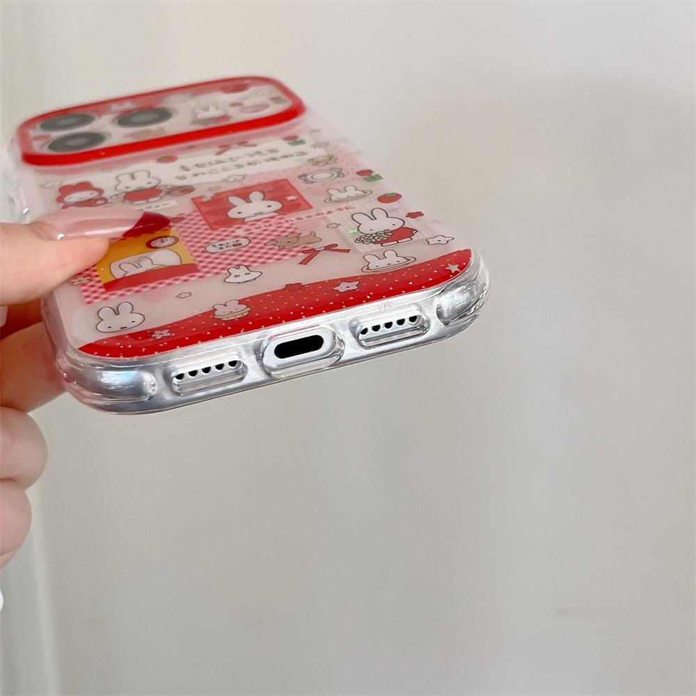 Мультяшный Миффи Кролик с клубникой Противоударный чехол для iPhone 14/13 PROMAX