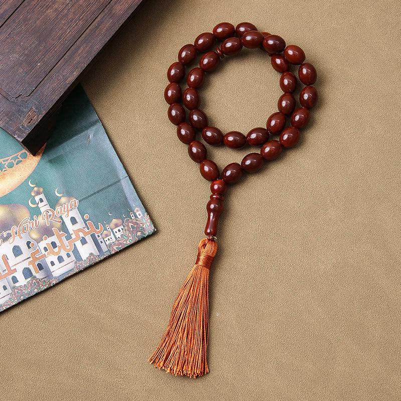 Ручной работы 33-бусинный тасбих: Исламские молитвенные бусы с Ближнего Востока