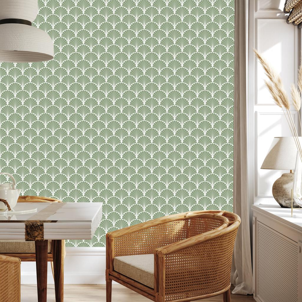Retro geometric decorative leaves wallpaper for living room and bedroom 50x1000
