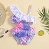 Girls' Mermaid One-Shoulder Swimsuit - Baby & Kids Swimwear for Beach & Hot Springs
