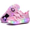 Children's Runaway Shoes Teen Roller Skates Double Wheel Charging Light Skates Flying Pulley Sports Wheel Shoes