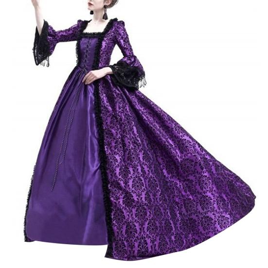 Средневековое бальное платье королевы эпохи Возрождения с рукавами-колокольчиками, платье макси, костюм на Хэллоуин