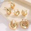 IF ME золотой цвет капли воды серьги-кольца комплект для женщин девочек ретро круг гладкое лицо нерегулярные серьги-гвоздики ювелирные изделия новая мода