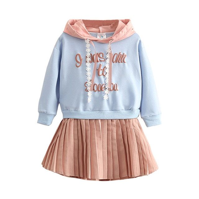 Одежда для девочек, платье, весенне-осенняя детская одежда, платье-толстовка, детское платье с длинными рукавами и капюшоном