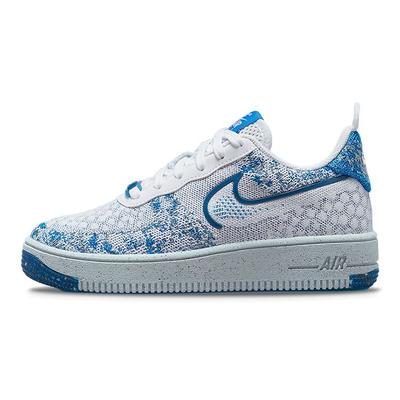 Air Force 1 Crater Flyknit GS White Dark Marina Blue Детские кроссовки Football-Grey Photo-Blue DM1060-100