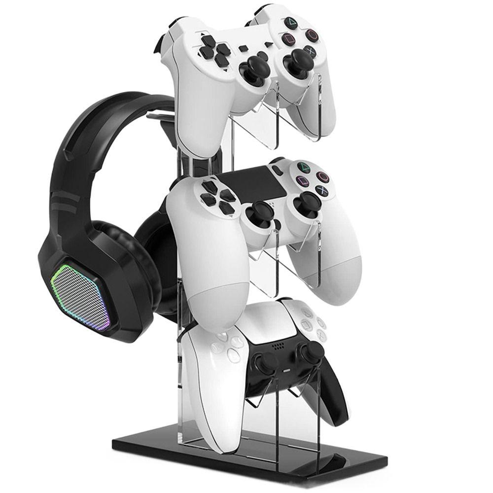 Acrylic 3-Layer Controller Holder White Game Handle Display Stand Practical   Desktop