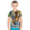 Boys 3D Printed T Shirt Children Casual Loose Fitting Tees Short Sleeve Summer Wolf Tiger Kids T Shirts