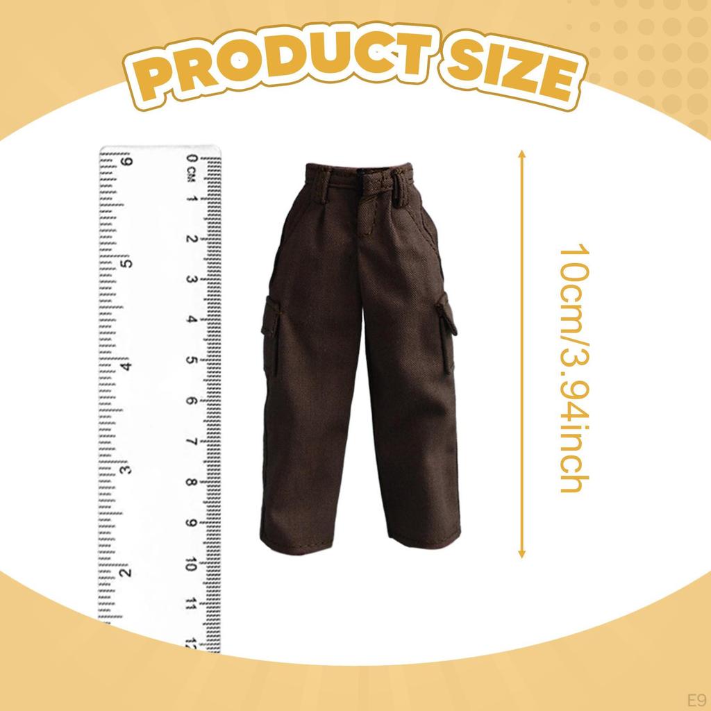 1/12 Action Figure Clothes Doll Costume Pants Mini Fashion Miniature Clothing Dress Up for 6 Inch