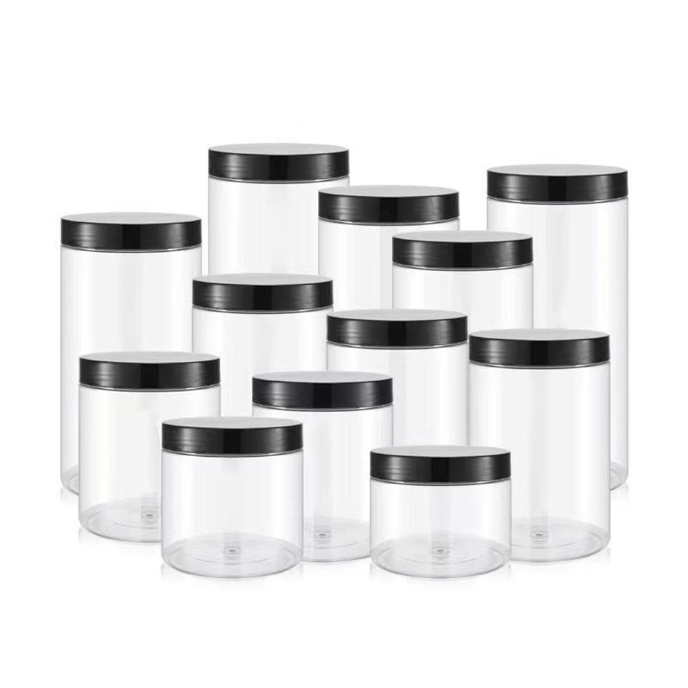 10/30pcs 50ml 100ml 150ml 250ml Empty Cosmetic Cream Jar with Aluminum Lid Storage Jar Makeup Bottle PET Makeup Pot Travel