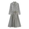 Kaslead New Women clothes Western Style Fashion Simple Stripe Shirt Style Dress 8622048