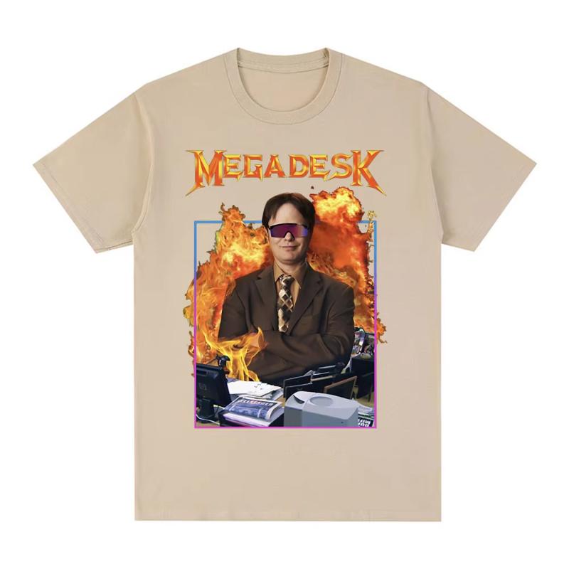 Dwight Schrute Megadesk Michael Scott Homage The Office Tshirt Tv Series T Shirt Unisex Women Cotton Casual Short Sleeve TShirts