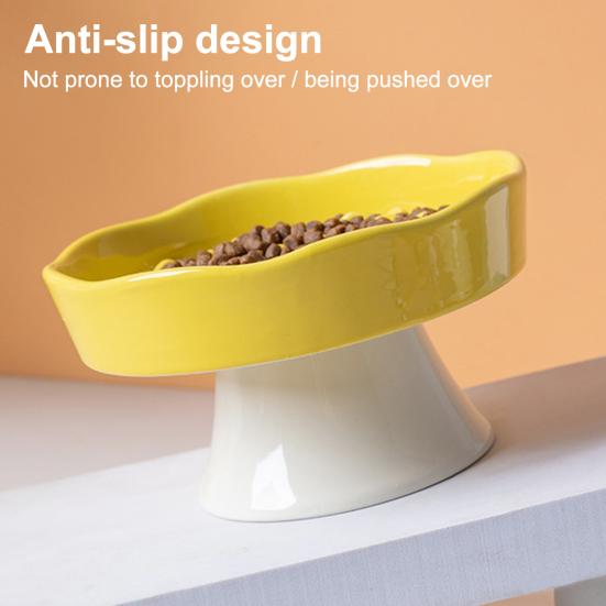 Raised Pet Slow Feeder Bowl, Ceramic Slow Down Eating Food Bowl, Anti Vomiting Food Dish for Small Medium Dogs & Cats