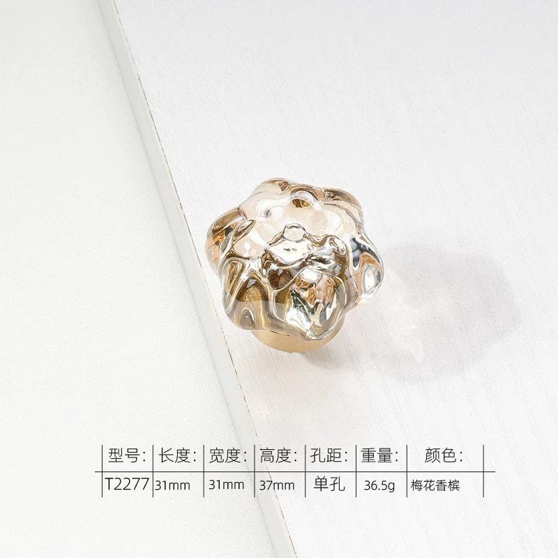Brass Crystal Cupboard Cabinet Handle Kitchen Drawer Knobs Light Luxury Furniture Hardware Transparent Handle Home Decoration