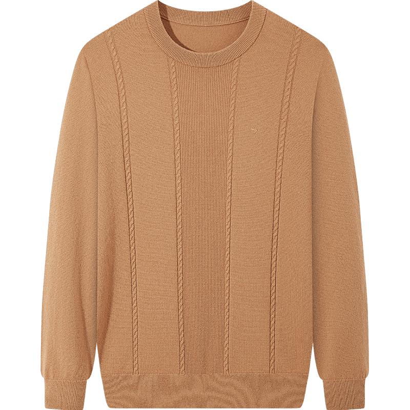 Septwolves Men's Cashmere Blend Round Neck Pullover Sweater