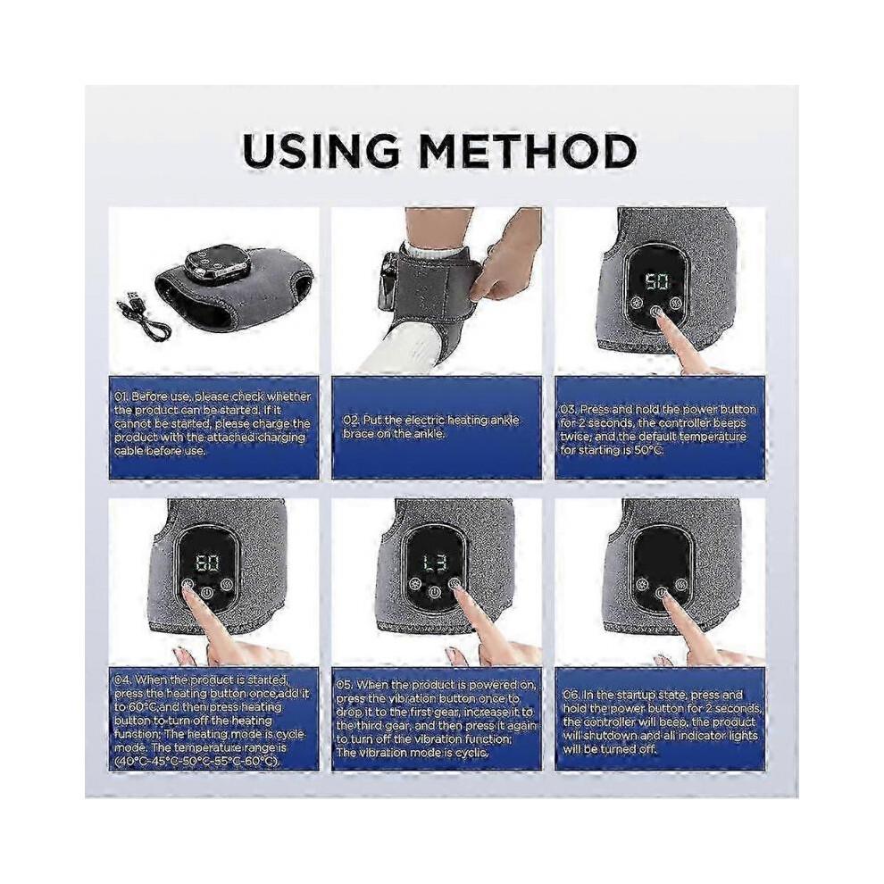 2X Массажер для ног Emsense Беспроводной Портативный Тройной Метод 3 Режима Вибрации С Подогревом Обертывание для Лодыжки для Дома Офиса Путешествий