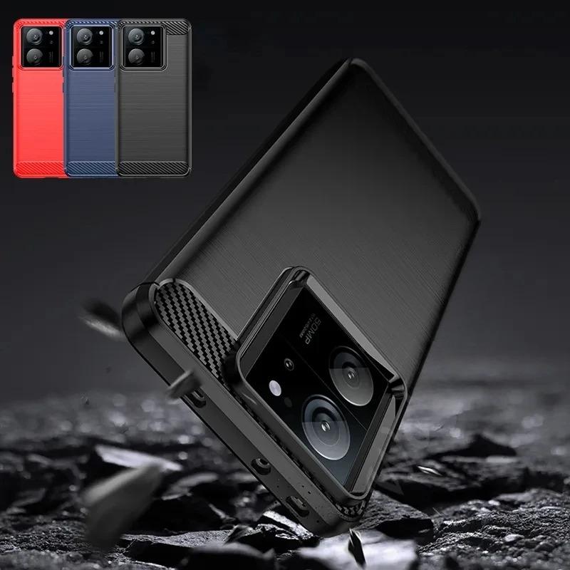 Чехол из ТПУ с текстурой углеродного волокна для Xiaomi 14 13T 13 Ultra 12T Pro Lite 12X Mi 11 Lite 5G 10T Redmi Note13 Pro противоударный защитный чехол Funda Capa