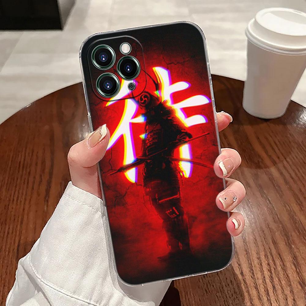 Японское искусство Самурай Ниндзя Прозрачный Чехол Для Apple iPhone 17 16 15 14 13 12 11 Pro Max Plus 16E 17Air 17Pro Чехол для Телефона Funda