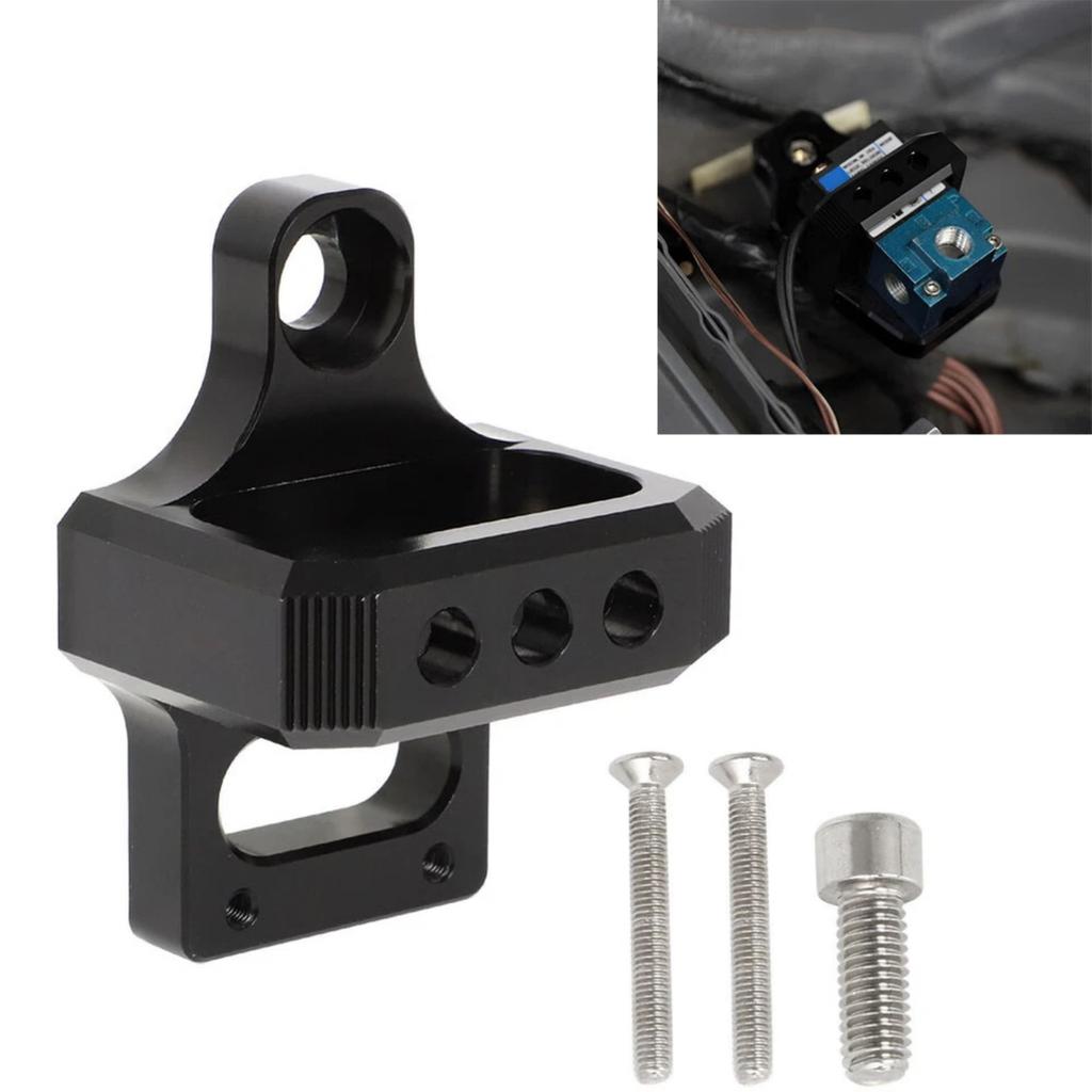CNC Billet 3 Port Boost Controller Solenoid Bracket Black Anodized Mount for MAC AEM Unbranded Valve Bolt-On Hardware Kit