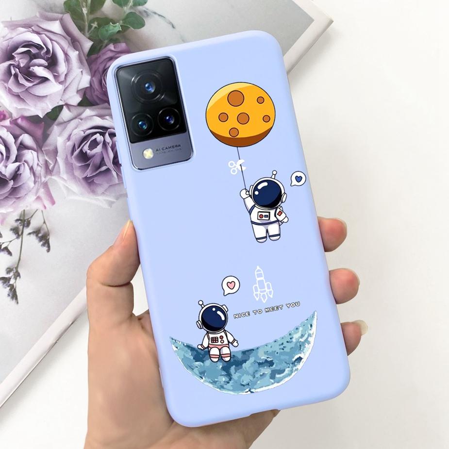 Для Vivo V21 4G Чехол V2066 V2108 Милый Мультяшный Динозавр Чехол Мягкий ТПУ Чехол для Телефона Для Vivo V21e V 21 e V2061 VivoV21 Fundas Coque