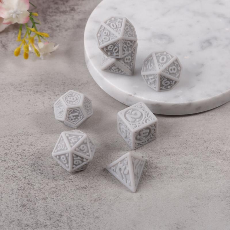 7Pcs/set Polyhedral Acrylic Dices Multi-faced Various Shapes Digital Game Dices for Club Party Family Board Game Props