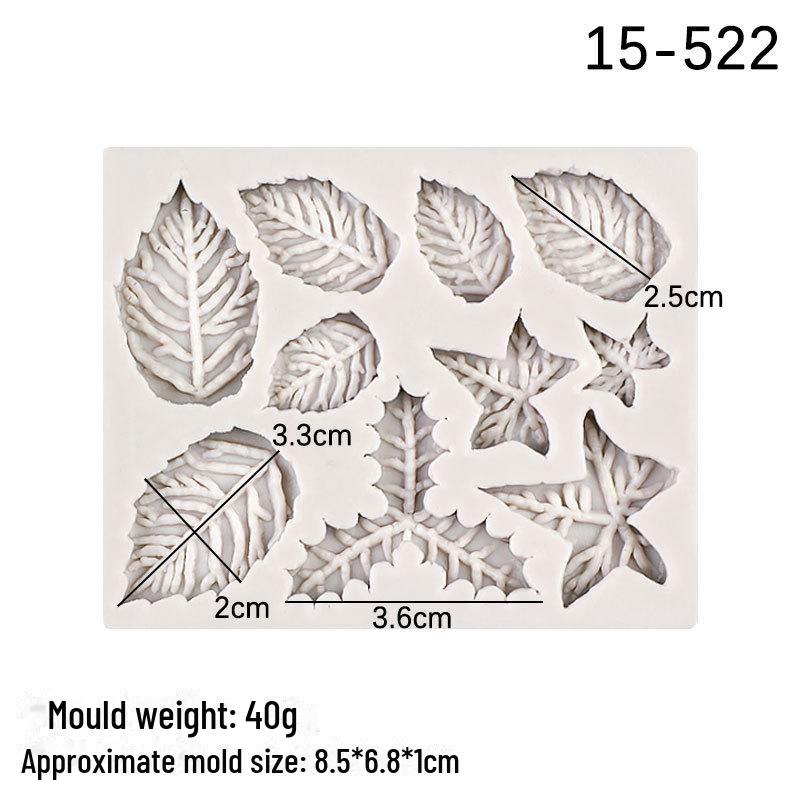 Large & Small Leaf Shaped Christmas Tree Fondant and Chocolate Mold