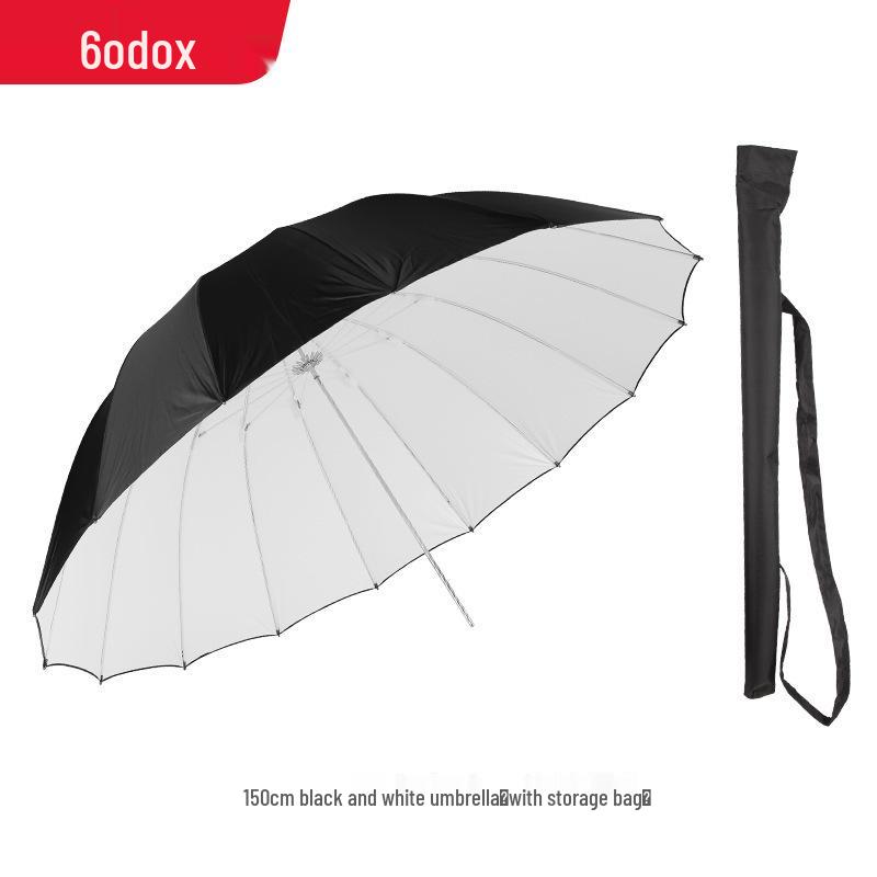 Godox 60" Черно-белый и Черно-серебристый Софтбокс-отражатель-зонт 150 см для студийного портретного освещения