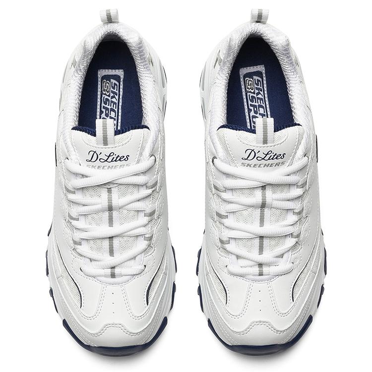 Skechers D'Lites 1.0 Увеличивающие рост Низкие Кроссовки на массивной подошве Женские Бело-синие 99999863-WNV