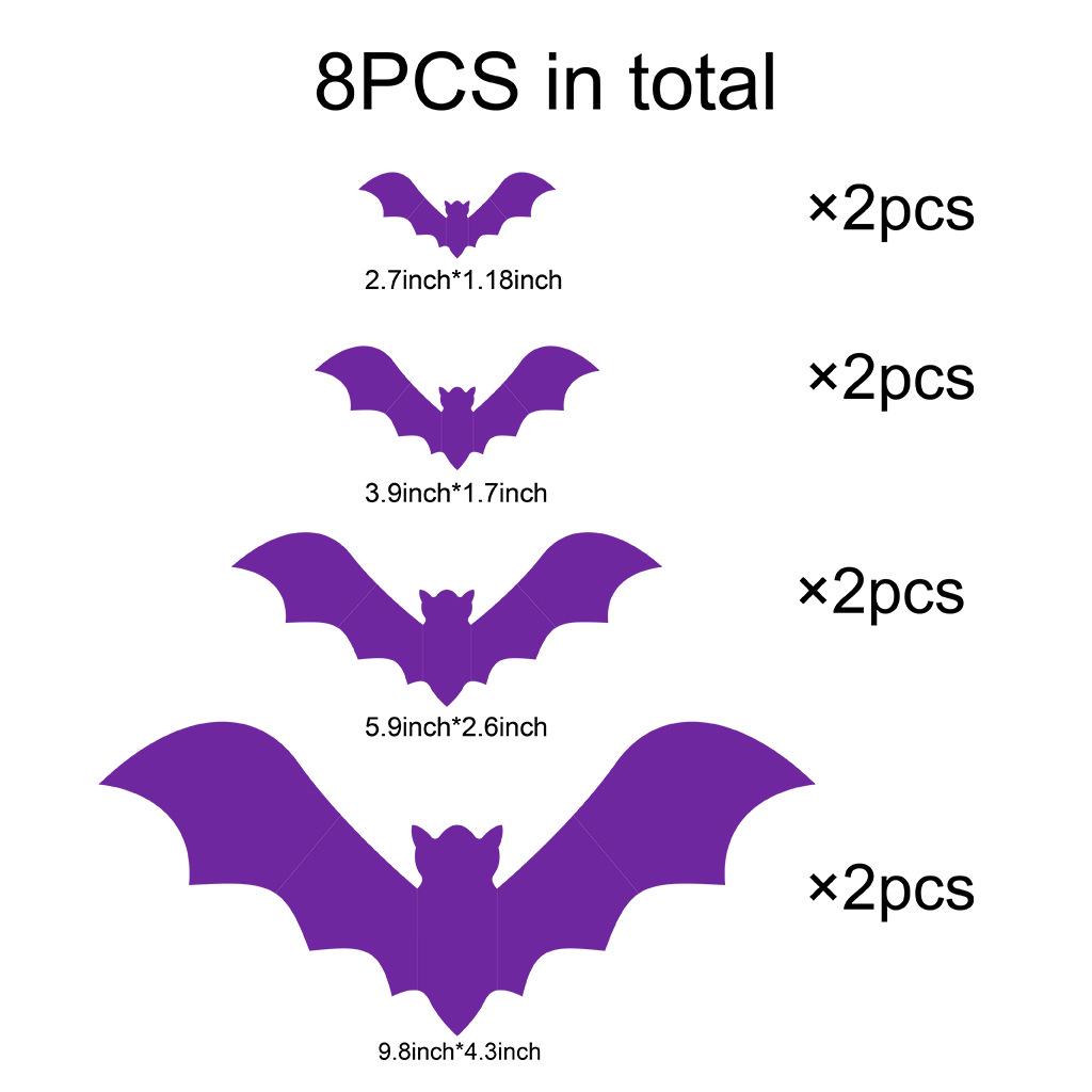 Черные и розовые наклейки на стену в виде летучих мышей на Хэллоуин для украшения детской комнаты и создания праздничной атмосферы