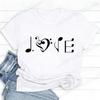 Women Musical Notes Graphic T Shirt Vintage Music Lover Short Sleeve Casual Streetwear Aesthetic Tee Musician Fashion Tops Gift