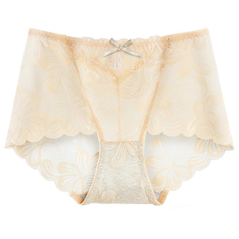Underwear Lace Tie For Bow Womens Mid Waist Sexy Seamless Breathable Hip Lifting Tightening Triangle Panties