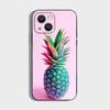 Summer pineapple Phone Case For iPhone 16,15,14,13,12,11 Plus,Pro Max,XS,X,XR,SE,Mini,8,7,Soft Silicone Black Cover