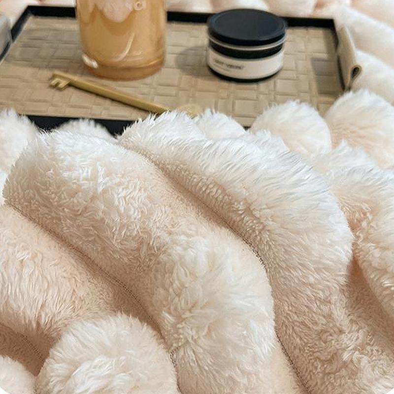 Ультрамягкий искусственный мех кролика, плед, теплое плюшевое полосатое одеяло, кондиционирующее одеяло, пушистые пледы для дивана, кресла, дивана