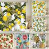 1 шт. Шторка для душа с рисунком свежих лимонов, полиэстер, для ванной комнаты, с принтом, декор, с крючками
