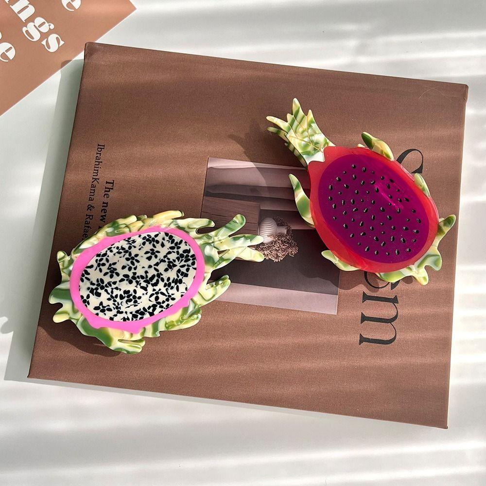 Durian Cartoon Hair Claw Strawberry Acetic Acid Shark Clip Cute Fruit Hair Grab Streetwear