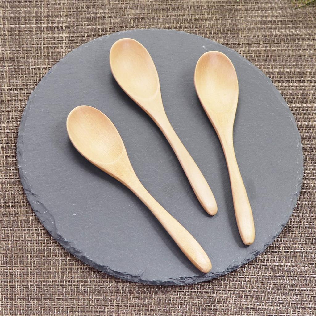 Osaka Choseido Wooden Coffee Set of Natural Wood Spoons, Small, 14.5cm Length, 3,